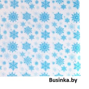 Кожзам с глиттером "Снежинки" 21*30 см (1 шт)