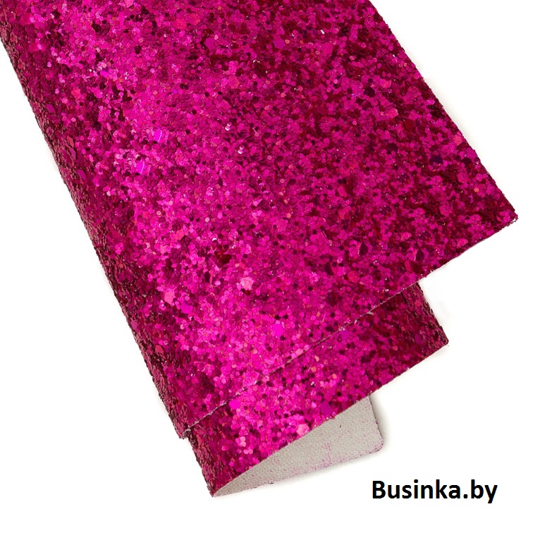 Кожзам с крупными блёстками 22*30 см, фукси (1 шт) — изображение 1