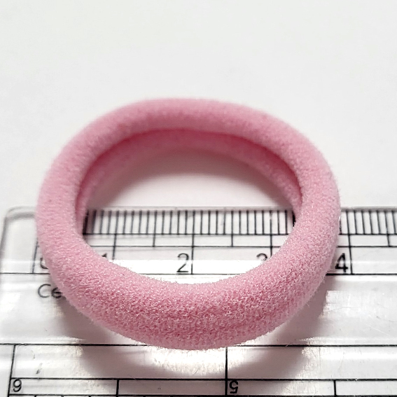 Бесшовные резинки для волос 4 см, светло-розовый (1 шт), не тугие, легко тянутся — изображение 2