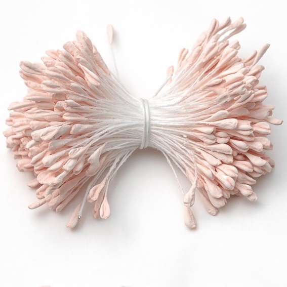 Тычинки для цветов матовые (30 нитей, 60 тычинок), нежно-розовый — изображение 1