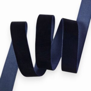 Бархатная лента 2.5 см, т.тёмно-синий (1 метр)