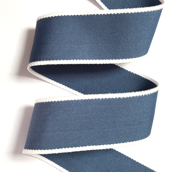 Лента декоративная двусторонняя 4 см, синий — изображение 1