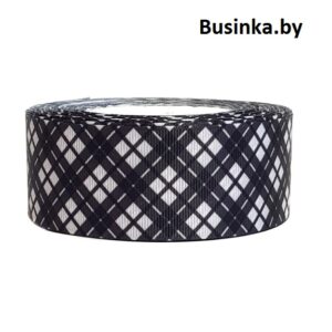 Репсовая лента "В клетку" 4 см (1 м)