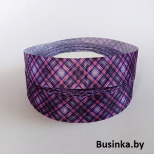 Репсовая лента "Клетка" 2,5 см (1м)