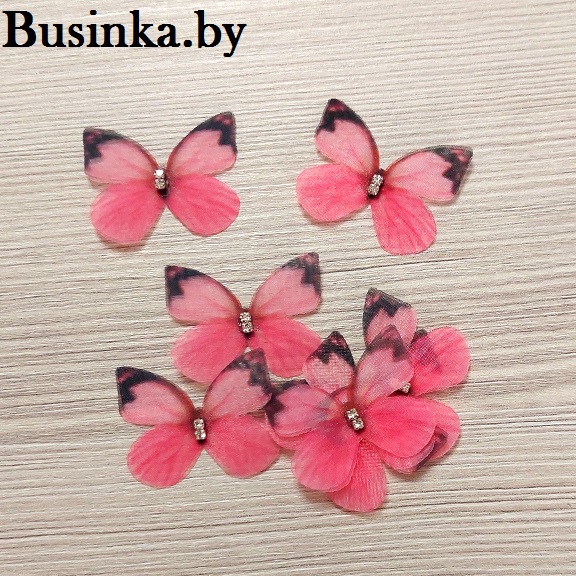 Бабочки шифоновые 3 см, двухслойные (1 шт) — изображение 1