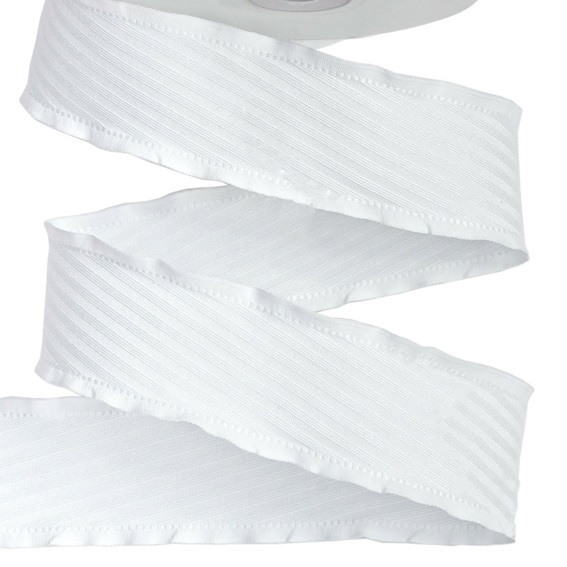 Лента декоративная  4 см (1 метр), белый — изображение 1