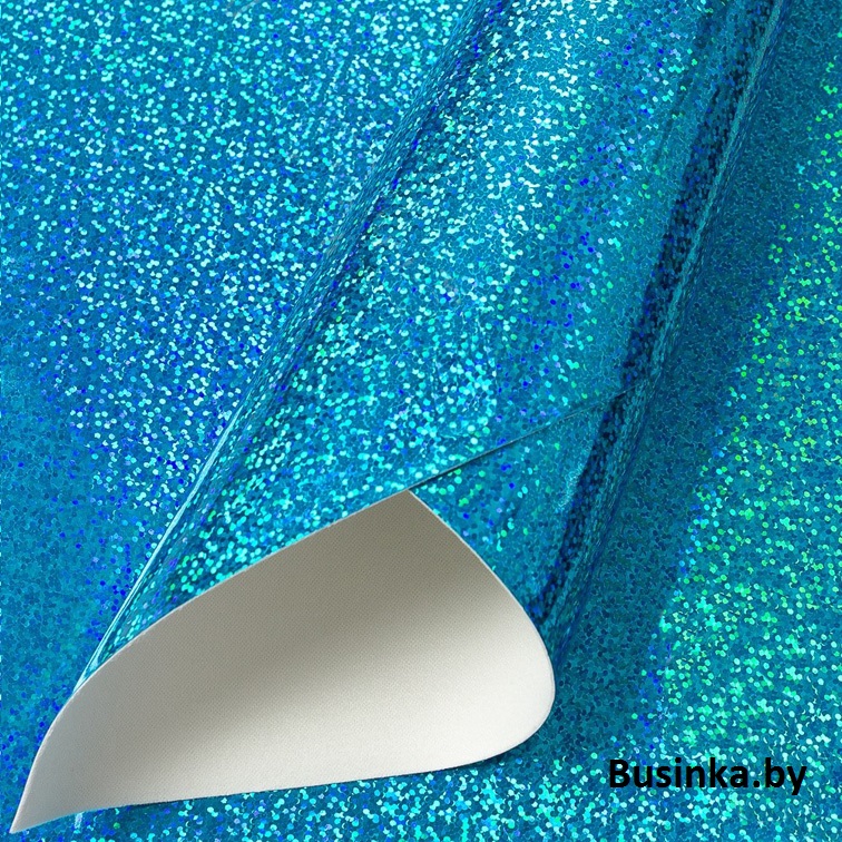 Кожзам голографик 22*30 см, бирюзовый (1 шт) — изображение 1