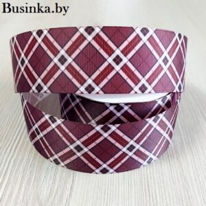 Репсовая лента "В клетку" 4 см (1 м)