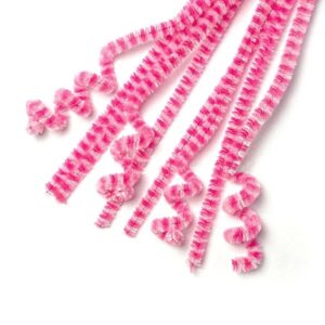 Синельная проволока двухцветная 30 см (1 шт), белый/розовый