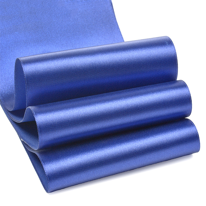 Атласная двусторонняя лента 5 см (1 метр), синий 40 — изображение 1