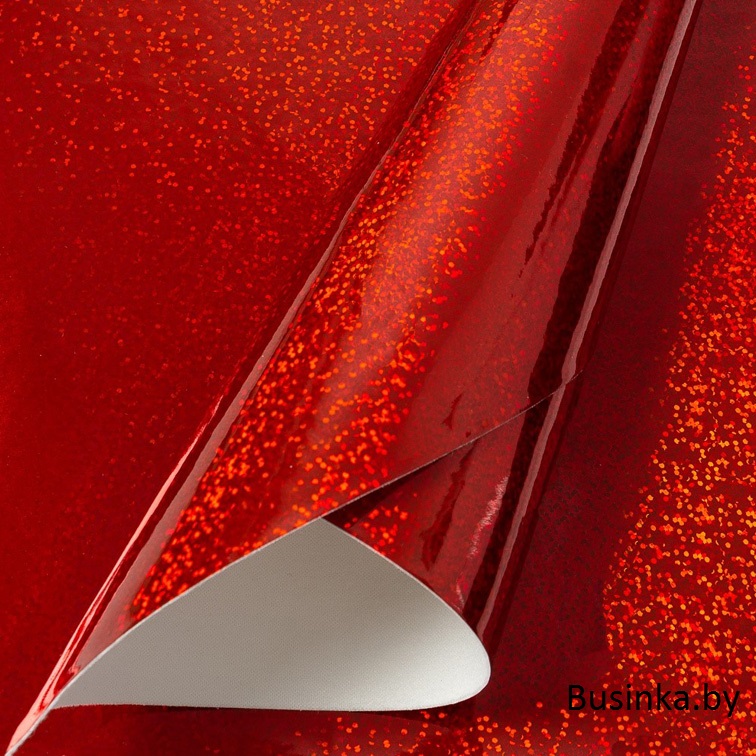 Кожзам голографик 22*30 см, красный (1 шт) — изображение 1