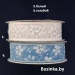 Лента органза "Цветочки" с блёстками 2.5 см (1 метр) — изображение 2