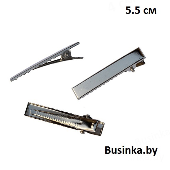 Заколки-зажимы 5,5 см (1 шт), серебро — изображение 1