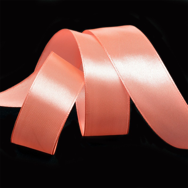 Атласные ленты 2,5 см (1 метр), персиковый (светлый) — изображение 1