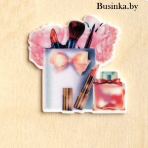 Кабошон-вырубка "Духи с косметикой" 3*3,2 см (1 шт)