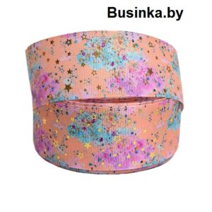 Репсовая лента градиент/золото 4 см (1 м)