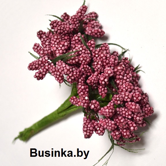 Тычинки декоративные, бордовый 1 шт (12 минибукетов) — изображение 1