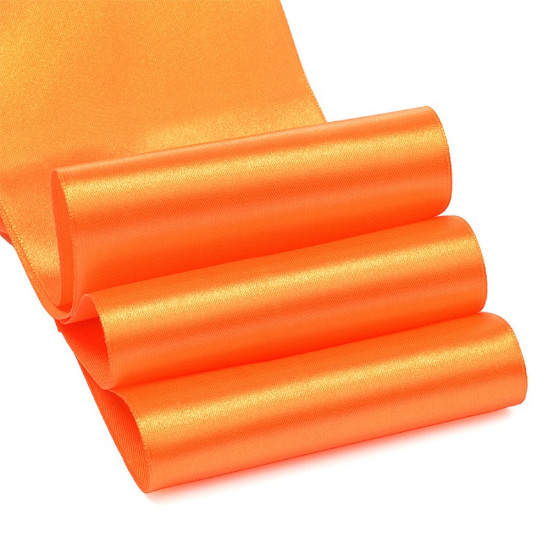 Атласные ленты 3,8-4 см (1 метр), оранжевый — изображение 1