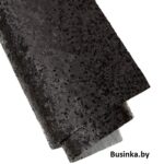 Кожзам с крупными блёстками 20*30 см, чёрный (1 шт)