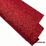 Кожзам с мелкими блёстками 22*30 см, красный (1 шт)