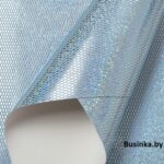 Кожзам голографик "Ромбики" 22*30 см, голубой  (1 шт)