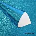 Кожзам с крупными блёстками 20*30 см, бирюзовый (1 шт)