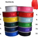 Лента репсовая с люрексом и атласной вставкой 2,5 см (1 метр)
