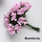 Тычинки с сахарной вставкой, розовый 1 шт (12 минибукетов)