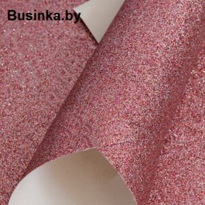 Кожзам с мелкими блёстками 20*30 см, розовый (1 шт)