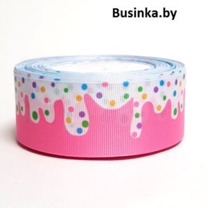 Репсовая лента с рисунком 4 см (1 м)