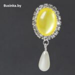 Серединки ювелирные с подвеской 20*47 мм, серебро/желтый (1 шт)