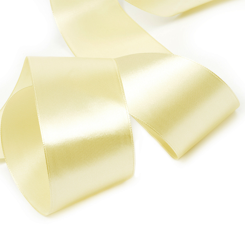 атл св жёлтый 53 Атласная лента 5 см (бабина) светло-жёлтый 53 — изображение 1