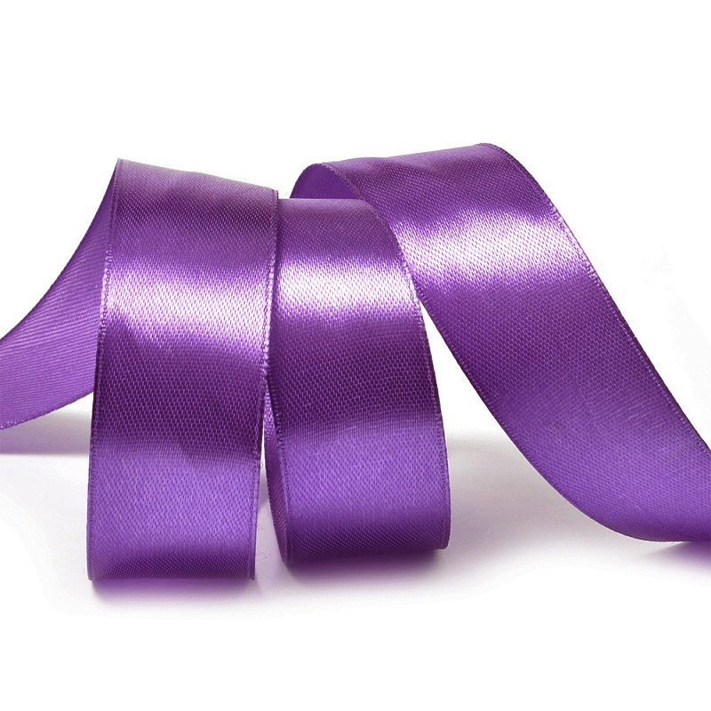 Атласная лента 2.5 см (бабина), тёмно-фиолетовый