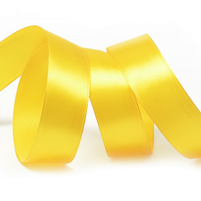 Атласная лента 5 см (1 метр), жёлтый – Весёлая бусинка
