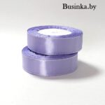 Атласная лента с серебряным люрексом 2,5 см, сиреневый (бабина)