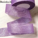 Лента парча 4 см (металлизированная)  (1 м), сиреневый