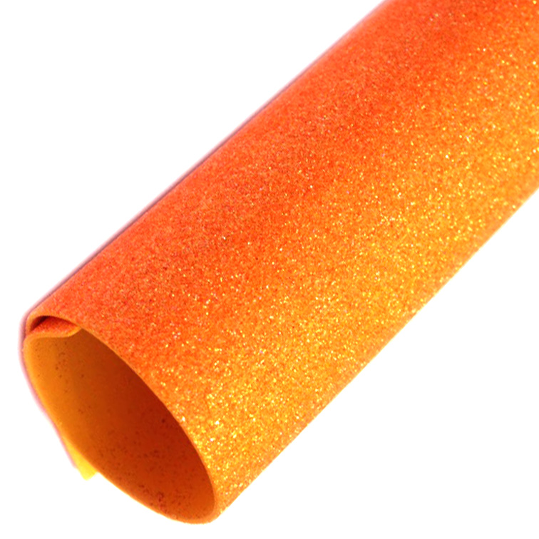 Фоамиран глиттерный 1,7-2 мм Premium 20*29.5 см, оранжевый перламутр (1 шт)