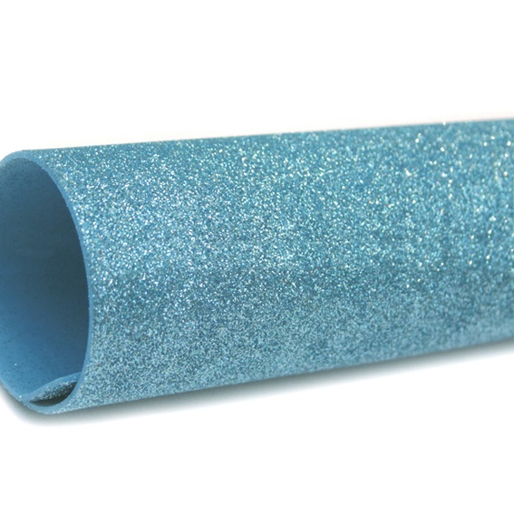 Фоамиран глиттерный 1,7-2 мм Premium 20*29.5 см, голубой (1 шт)