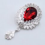 Серединки ювелирные с подвеской 27*50 мм, серебро/тёмно-красный (1 шт)