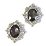 Серединки ювелирные  30*33 мм, серебро/графитовый (1 шт)
