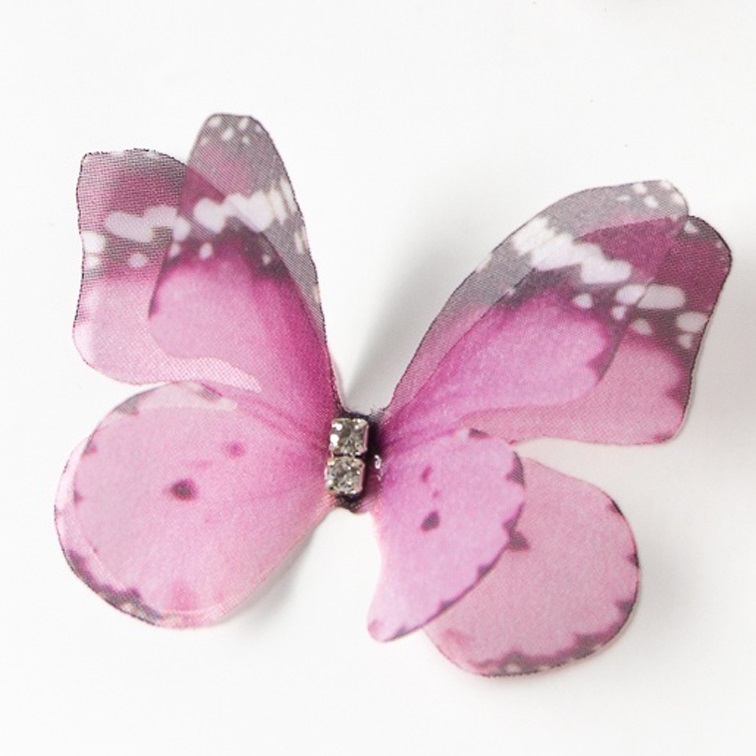 Бабочки шифоновые 4,5 см, двухслойные (1 шт)