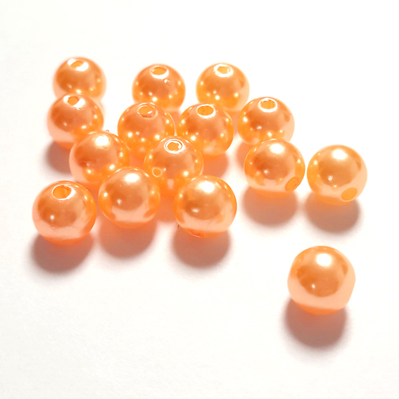 Бусины 10 мм (20 шт), персиковый (светло-оранжевый)